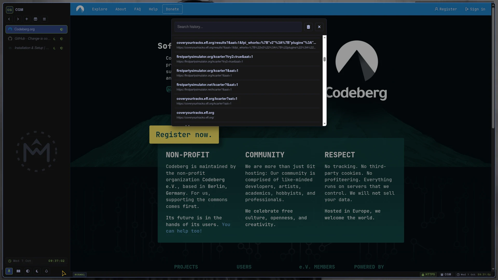 Mise Browser Actionable History Overlay